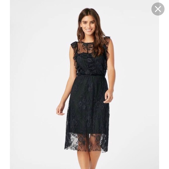 JustFab Dresses & Skirts - JustFab size medium black lace midi dress
